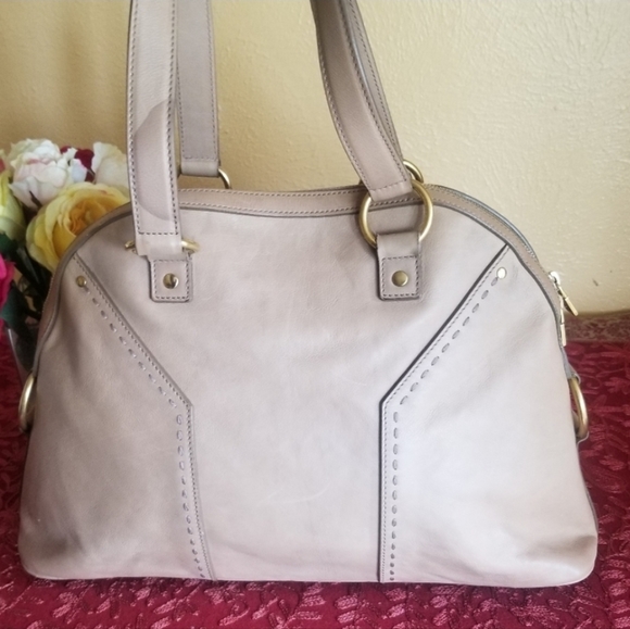 Yves Saint Laurent Beige Leather Medium Muse Satchel - Picture 5 of 17